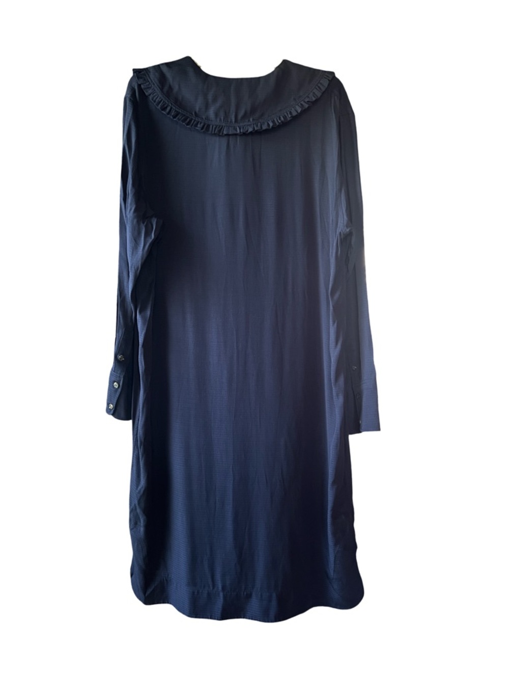 GANNI Ripstop Oversized Shirt Dress Sky Captain Navy Blue large XL New - Picture 5 of 11